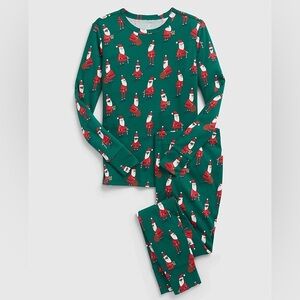 Kids Green Santa Pajamas